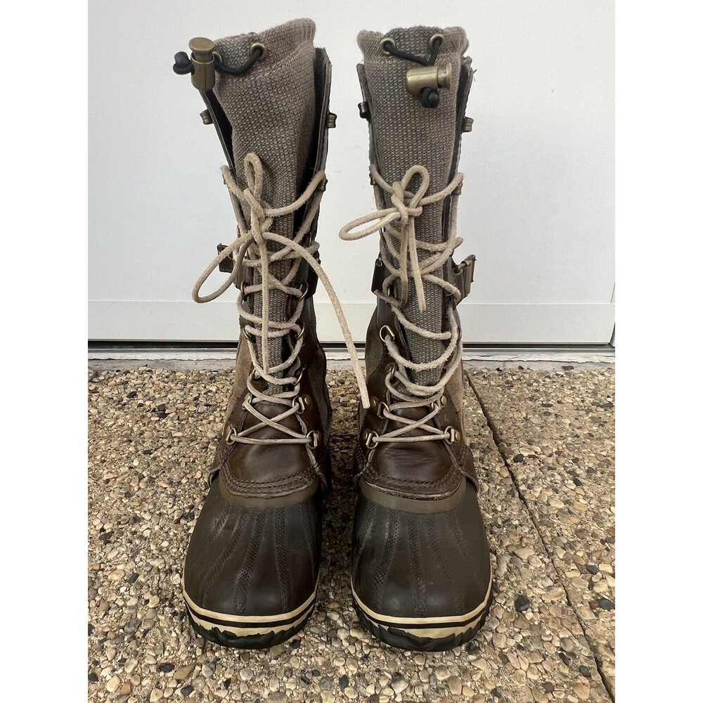 SOREL Conquest Carly Womens Sz 7.5 Tall Winter Boots NL2033-208 Brown - Picture 3 of 9